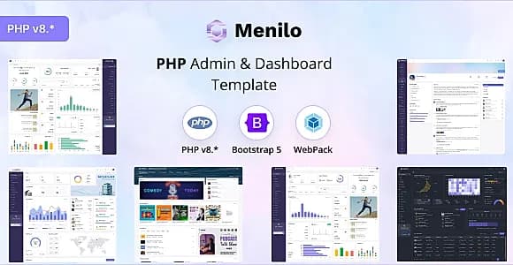 Menilo - PHP Admin & Dashboard Template