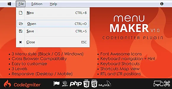 Menu Maker - Codeigniter Plugin