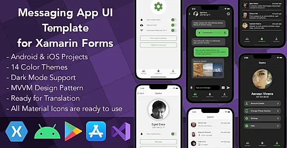Messaging App UI Template for Xamarin Forms