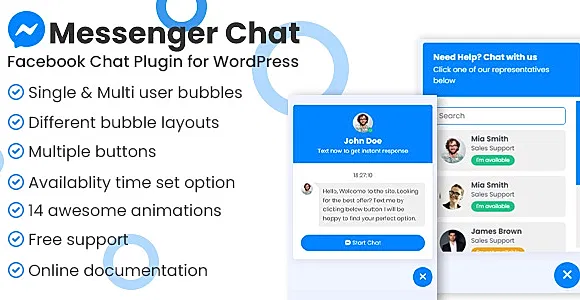 Messenger Chat Support Pro WordPress Plugin