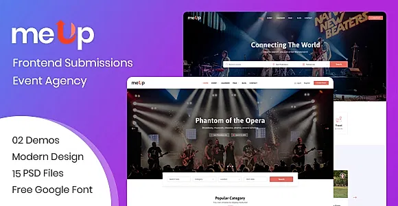 meUp – Frontend Submission Event, Agency PSD Template