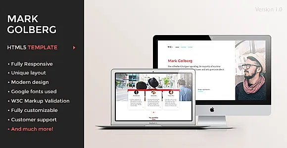 MG – Freelance Portfolio & Resume One Page HTML5 Template