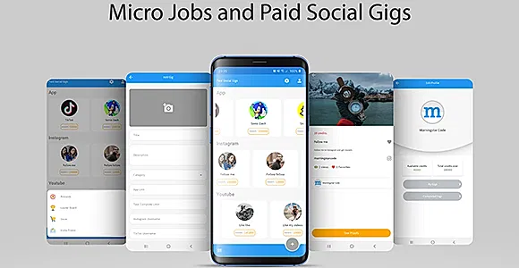 Micro Jobs and Paid Social Gigs with Admin Panel