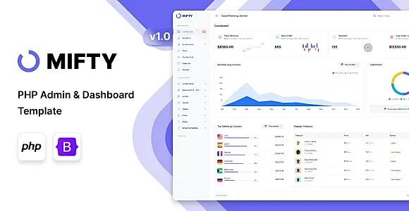 Mifty - PHP Admin & Dashboard Template