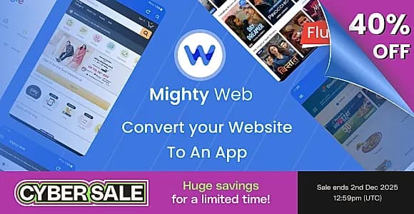 Mighty Web Webview: Web to App Convertor(Flutter + Admin Panel)