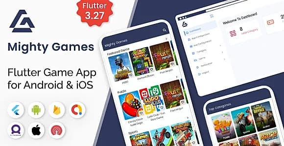 MightyGame - Flutter All in One Game App with php backend