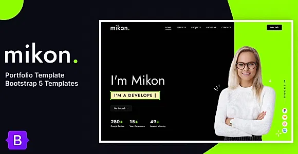 Mikon- Bootstrap 5 Personal Portfolio Template