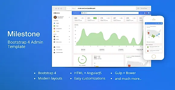 Milestone - Bootstrap 4 Dashboard Template