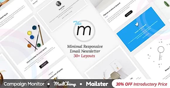 Miley | Minimal Responsive Email Template with Online Builder