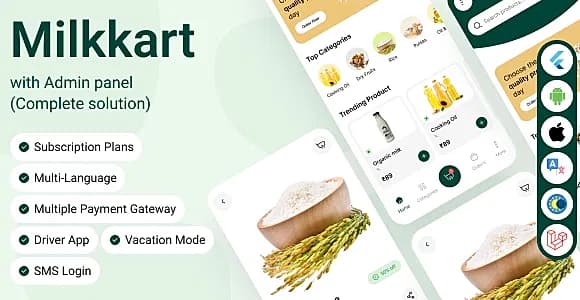 Milkkart - Milk Subscription and Delivery eCommerce Flutter Mobile App
