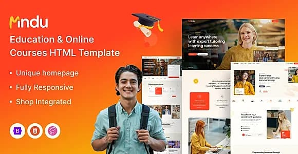 Mindu – College, School & Online Courses HTML Template