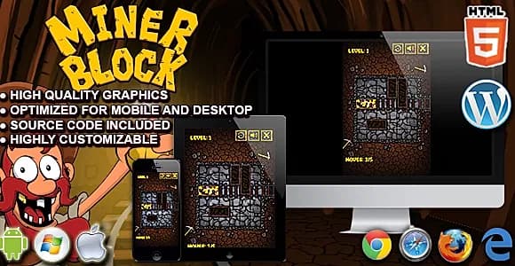 Miner Block - HTML5 Puzzle Game