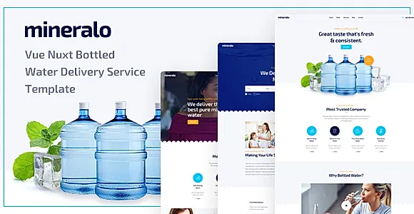 Mineralo - Vue Nuxt Bottled Water Delivery Service Template