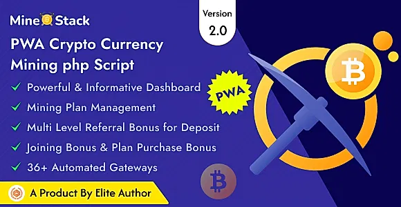 MineStack - PWA Crypto Currency Mining PHP Script