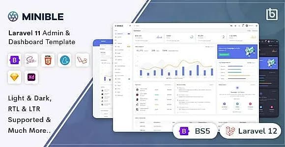 Minible - Laravel 12 Admin & Dashboard Template