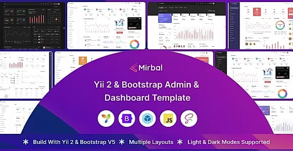 Mirbal - Yii Admin & Dashboard Template