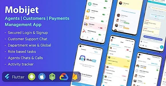 Mobijet - Agents, Customers & Payments Management App | Android & iOS Flutter app