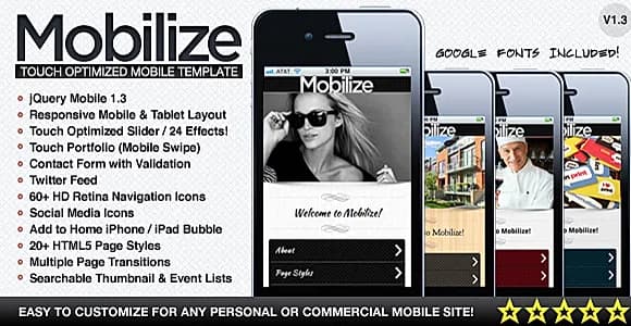 Mobilize - Touch Optimized Mobile Template