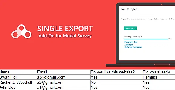 Modal Survey Single Export Add-on WordPress Plugin