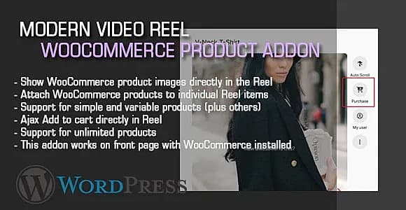 Modern Video Reel WooCommerce Product AddOn