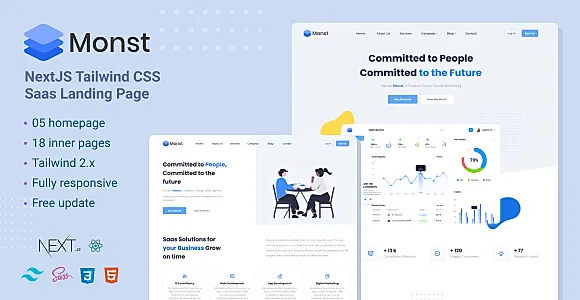 Monst - NextJS Tailwind CSS landing page