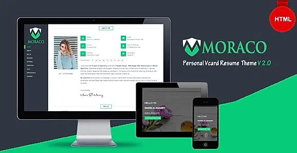 MORACO - Personal Vcard Resume HTML Template