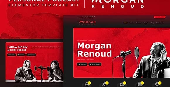 Morgan Renoud - Personal Podcast Elementor Template Kit