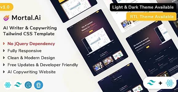 Mortal - React Js AI Writer & Copywriting Template