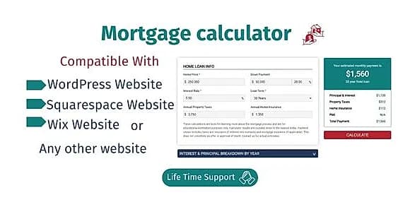 Mortgage Calculator - web calculator for your website.