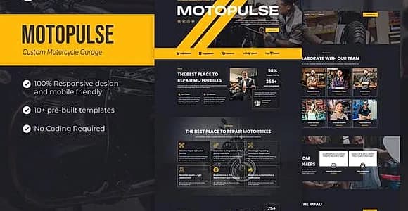 MotoPulse - Motorcycle Garage Elementor Template Kit