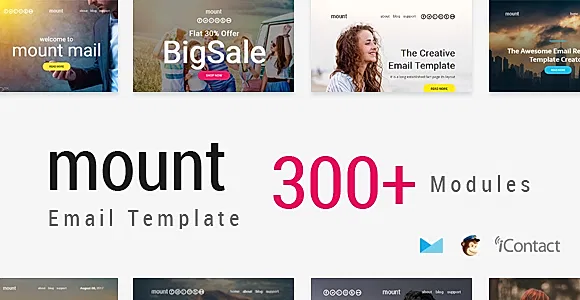 Mount Mail 300+ Modules - Responsive E-mail Template + Online Access