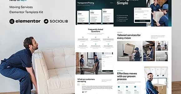 Movast - Moving & Relocation Services Elementor Template Kit