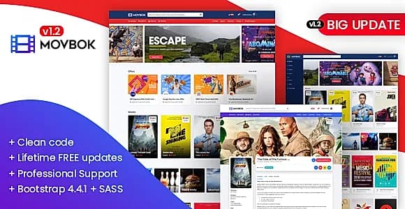 Movbok - Movies, Events, Sports Website HTML Template