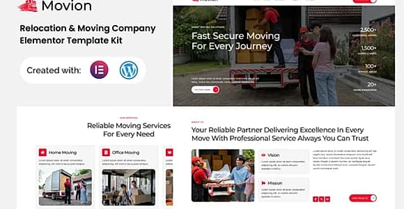 Movion - Relocation & Moving Company Elementor Template Kit