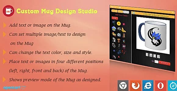 Mug Design and Custom Printing Module for OpenCart