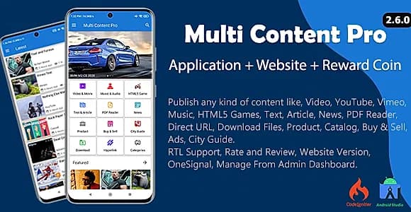 Multi Content Pro (Application and Website)