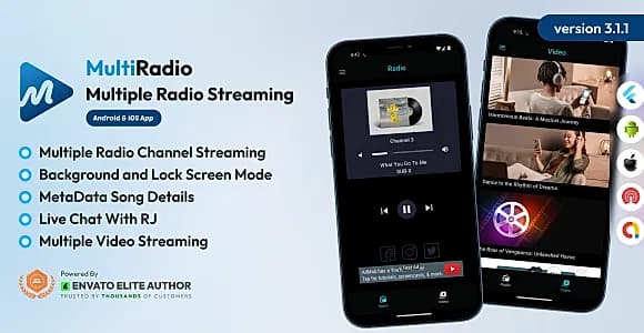 Multi Radio - Android and iOS Multiple Radio Channel App with AdMob