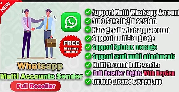 Multi Whatsapp Accounts Bulk Sender-Full Reseller