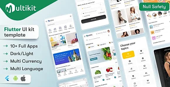 Multikit – Flutter UI Kit | Ready to Use | Developer Friendly