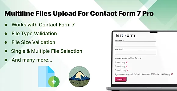 MultiLine files upload for Contact Form 7 Pro WordPress Plugin