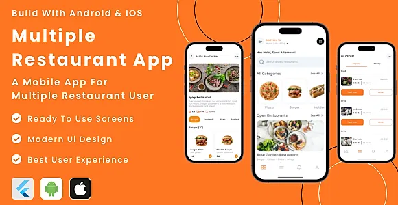 Multiple Restaurant User App - Flutter Mobile App Template
