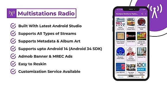 Multiple Stations Radio App