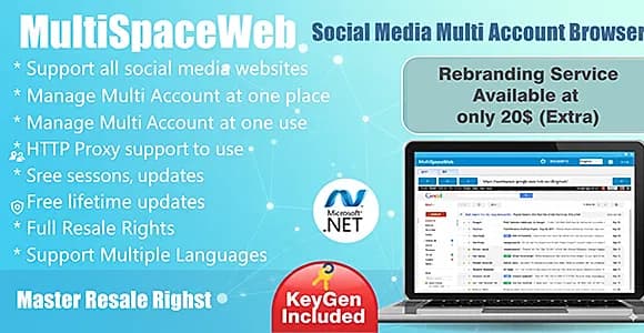 MultiSpaceWeb- All in one social media multi account browser