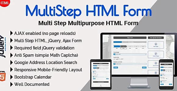 Multistep HTML Form - Multi Step Multipurpose HTML Form