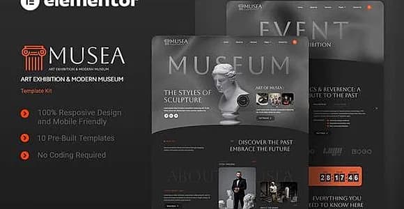 Musea - Art Exhibition & Modern Museum Elementor Template Kit