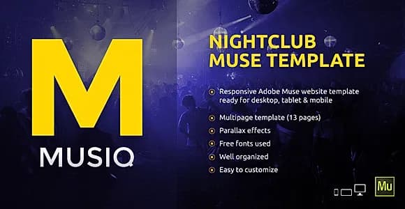 Musiq – Nightclub / Discotheque / DJ Bar Website Muse Template