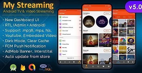 My Streaming Android App with Admin Panel (Android 15 Support)