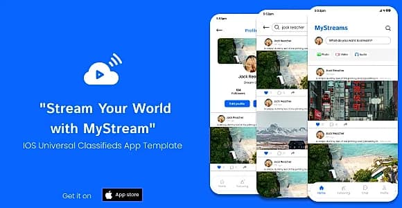 MyStream | iOS Universal Social Network App Template + Web PHP version