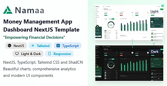 Namaa - Money Management App Dashboard NextJS Template