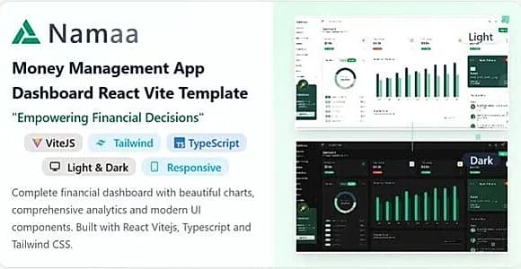 Namaa - Money Management App Dashboard React Template